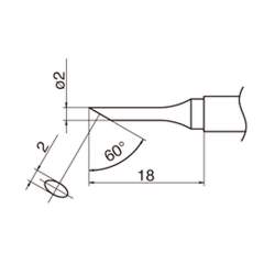 Hakko T15-CF2. Soldering tip Shape-2C