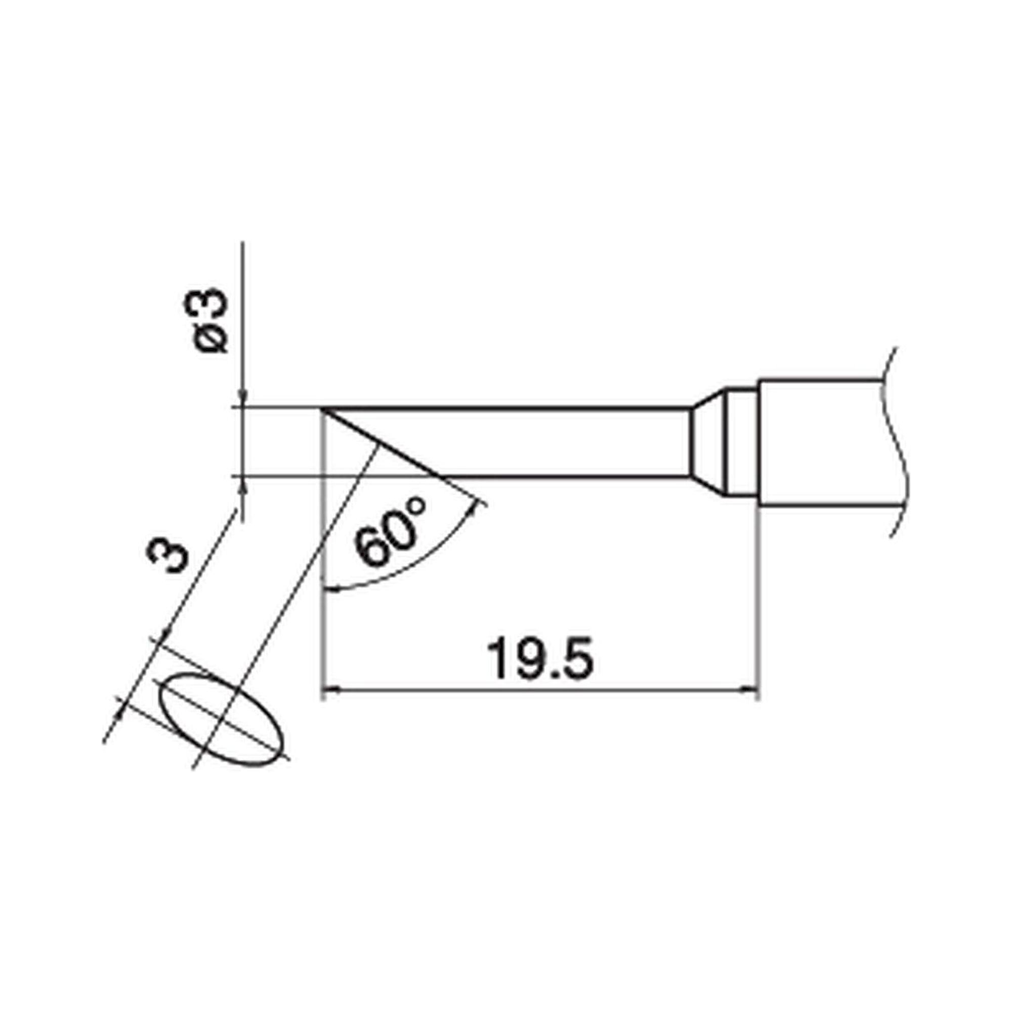 Hakko T15-CF3. Soldering tip Shape-3C