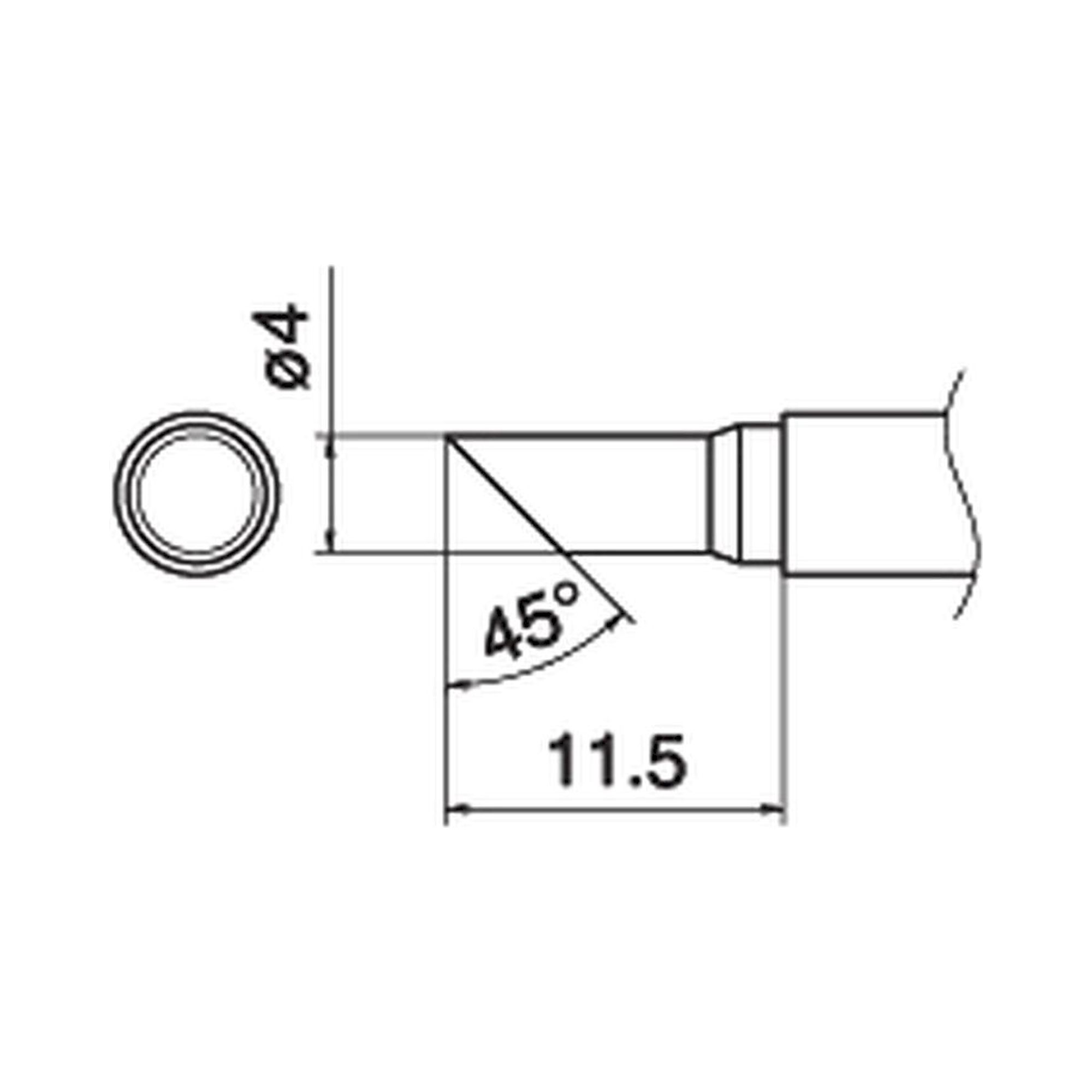 Hakko T15-CF4. Soldering tip Shape-4C (tinned cut surface only)
