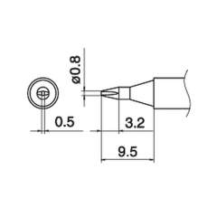 Hakko T15-D08. Soldering tip Shape-0.8D