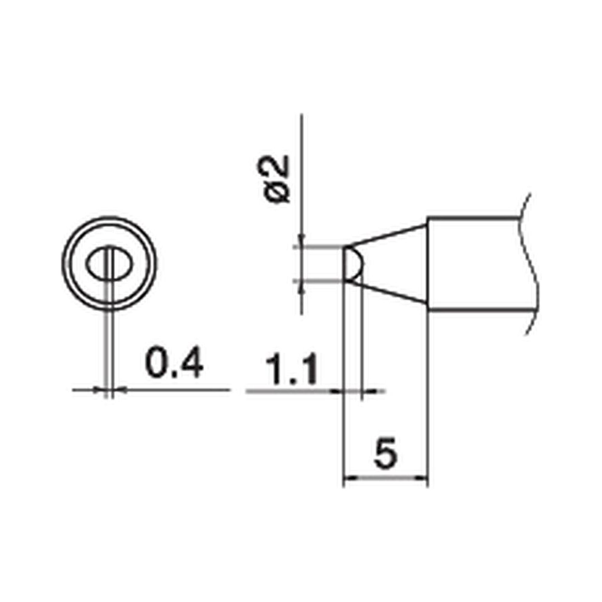 Hakko T15-D2. Soldering tip Shape-2D