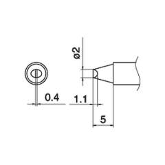 Hakko T15-D2. Soldering tip Shape-2D