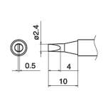 Hakko T15-D24. Soldering tip Shape-2.4D