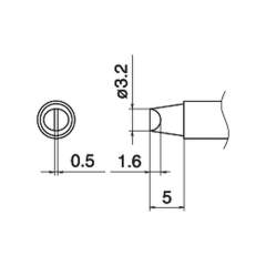 Hakko T15-D32. Soldering tip Shape-3.2D