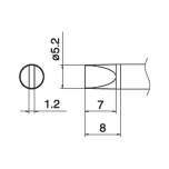 Hakko T15-D52. Soldering tip Shape-5.2D