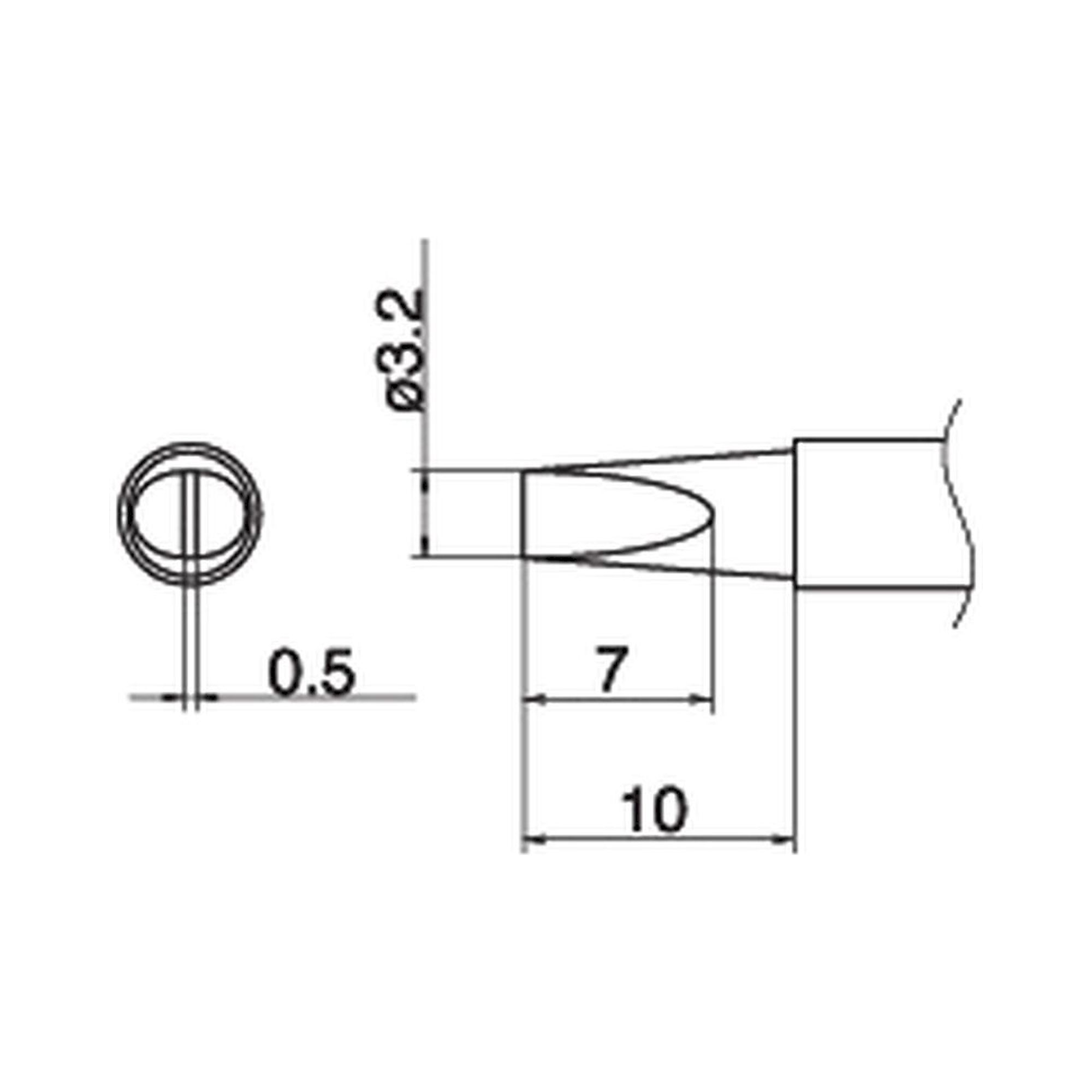 Hakko T15-DL32. Soldering tip Shape-3.2D Long Just joined as standard tip.