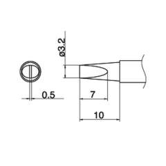 Hakko T15-DL32. Soldering tip Shape-3.2D Long Just joined as standard tip.