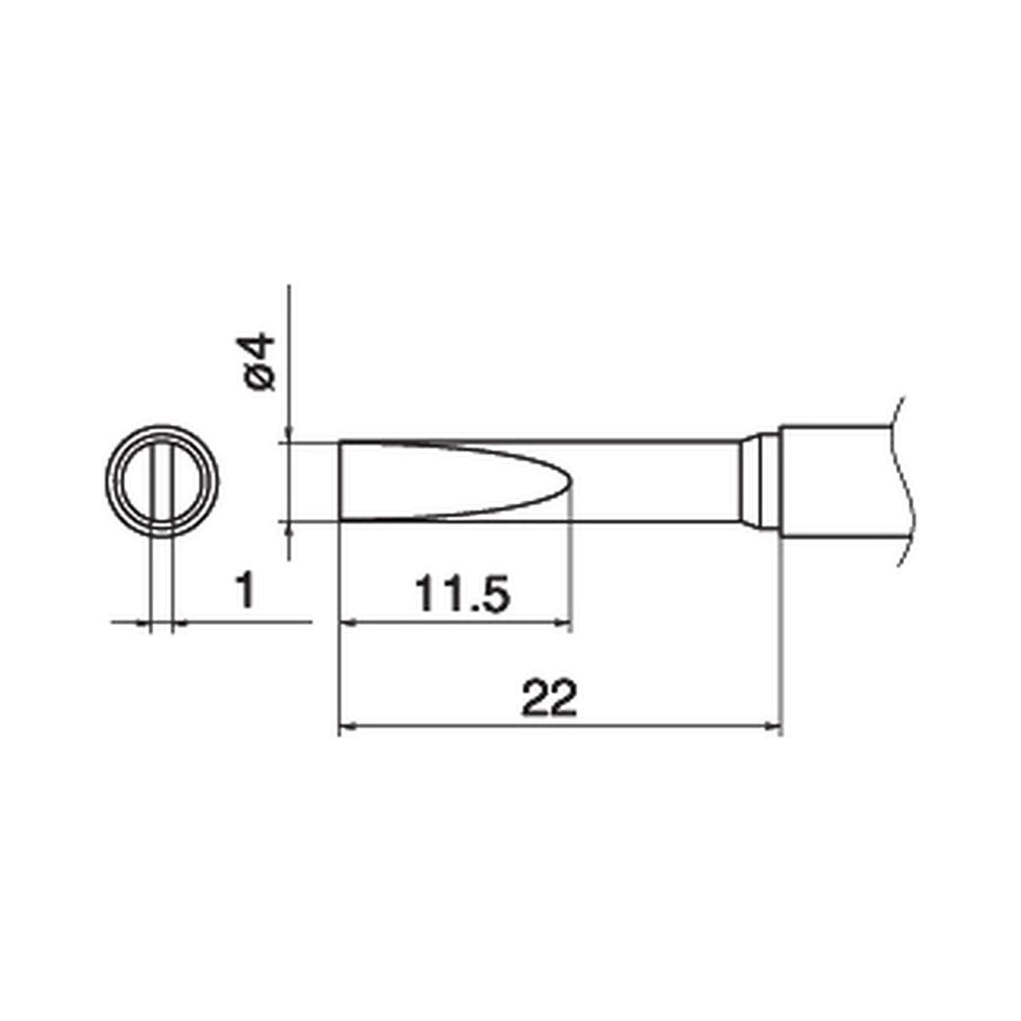 Hakko T15-DL4. Soldering tip Shape-4D Long