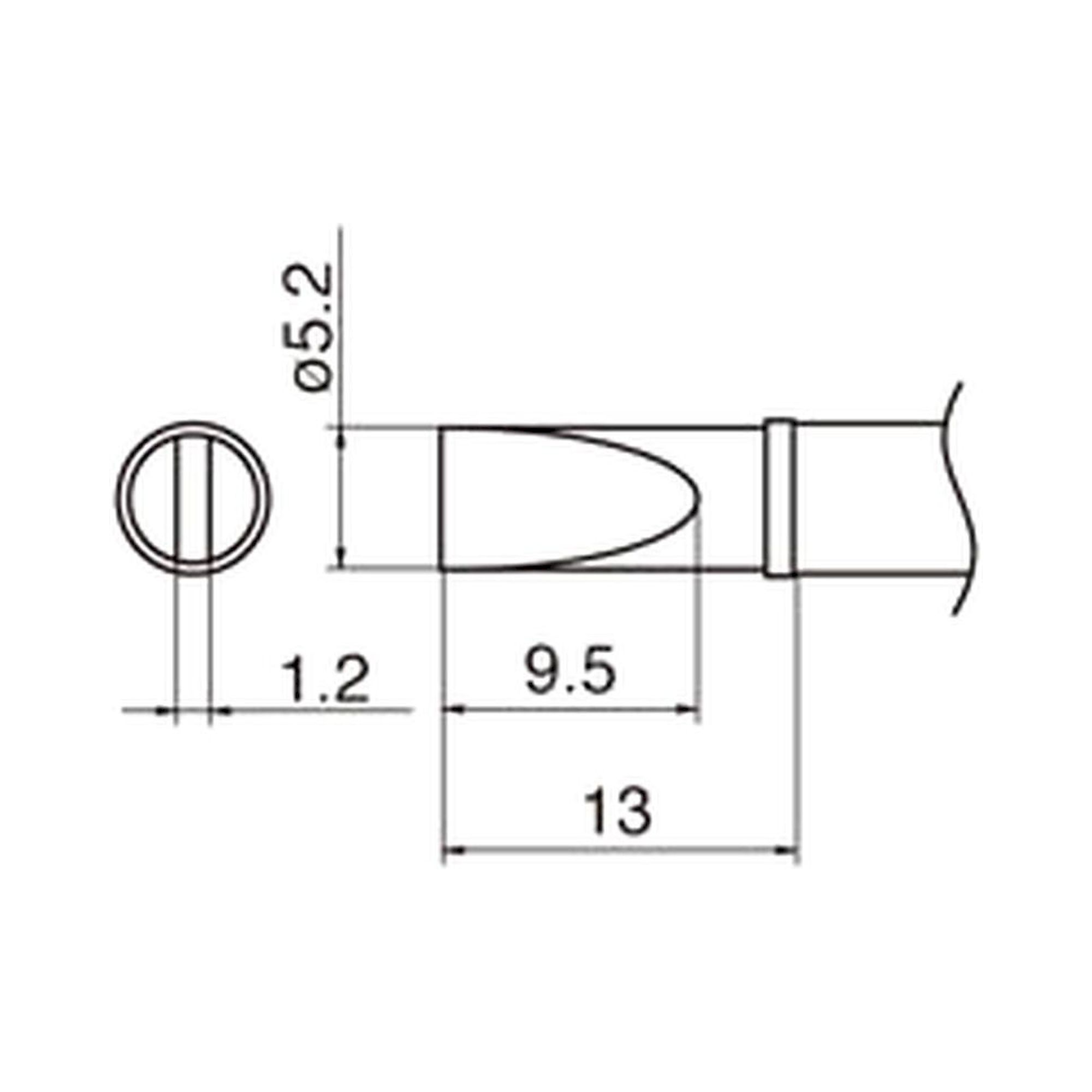 Hakko T15-DL52. Soldering tip Shape-5.2D Long