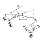 Hakko T15-JD14. Soldering tip Shape-1.4JD