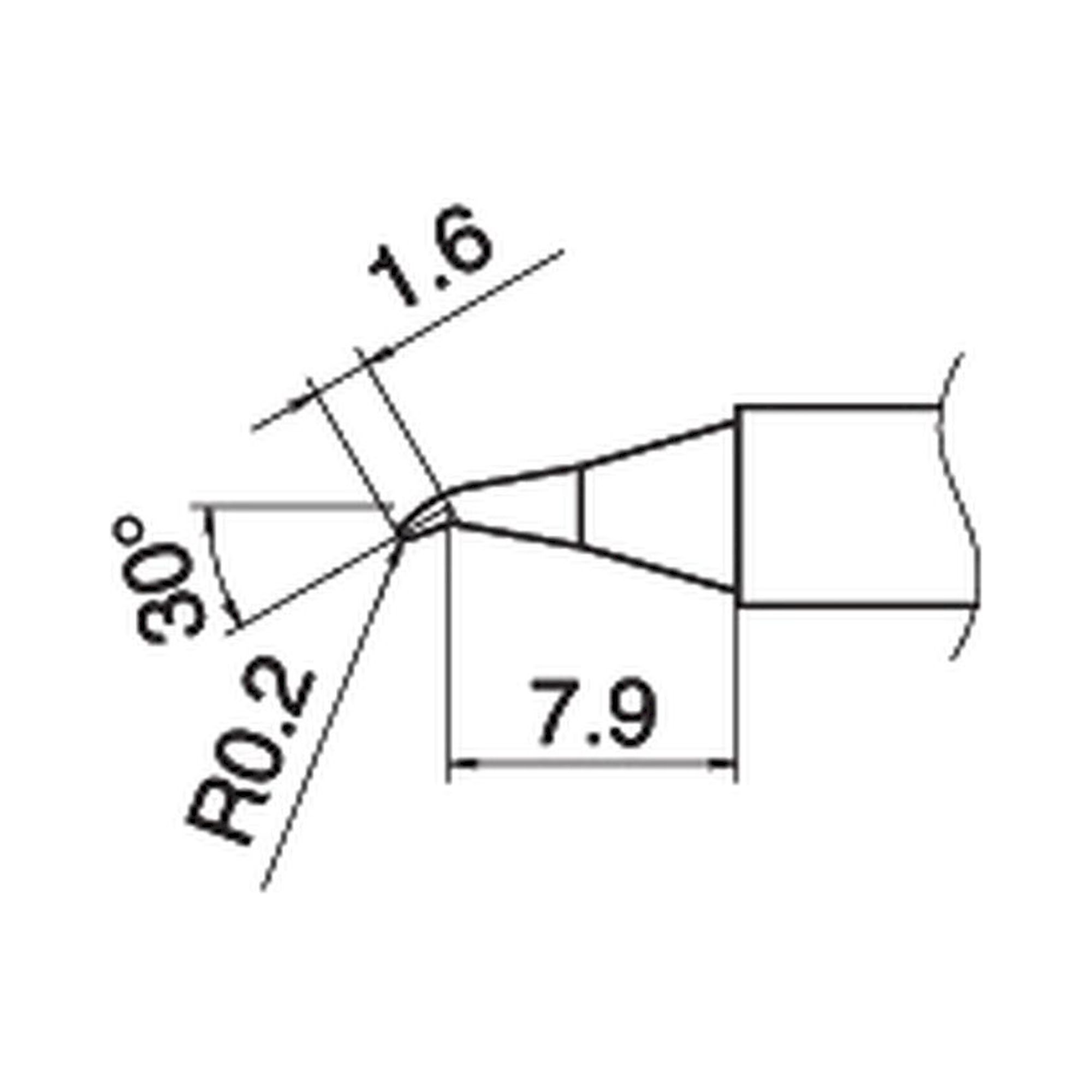Hakko T15-JS02. Soldering tip Shape-0.2JS (Shape-0.2RSSB)