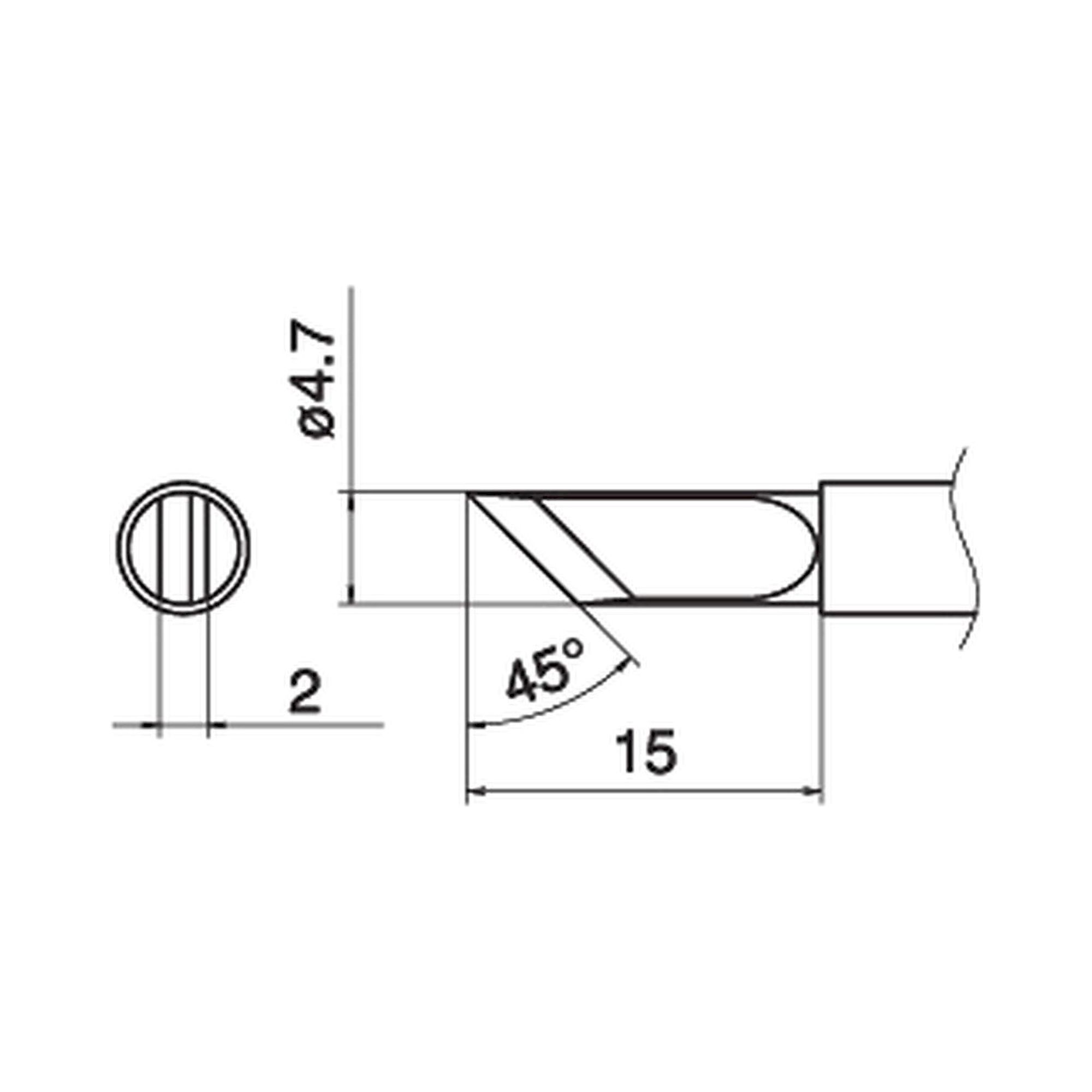 Hakko T15-K. Soldering tip Shape-K