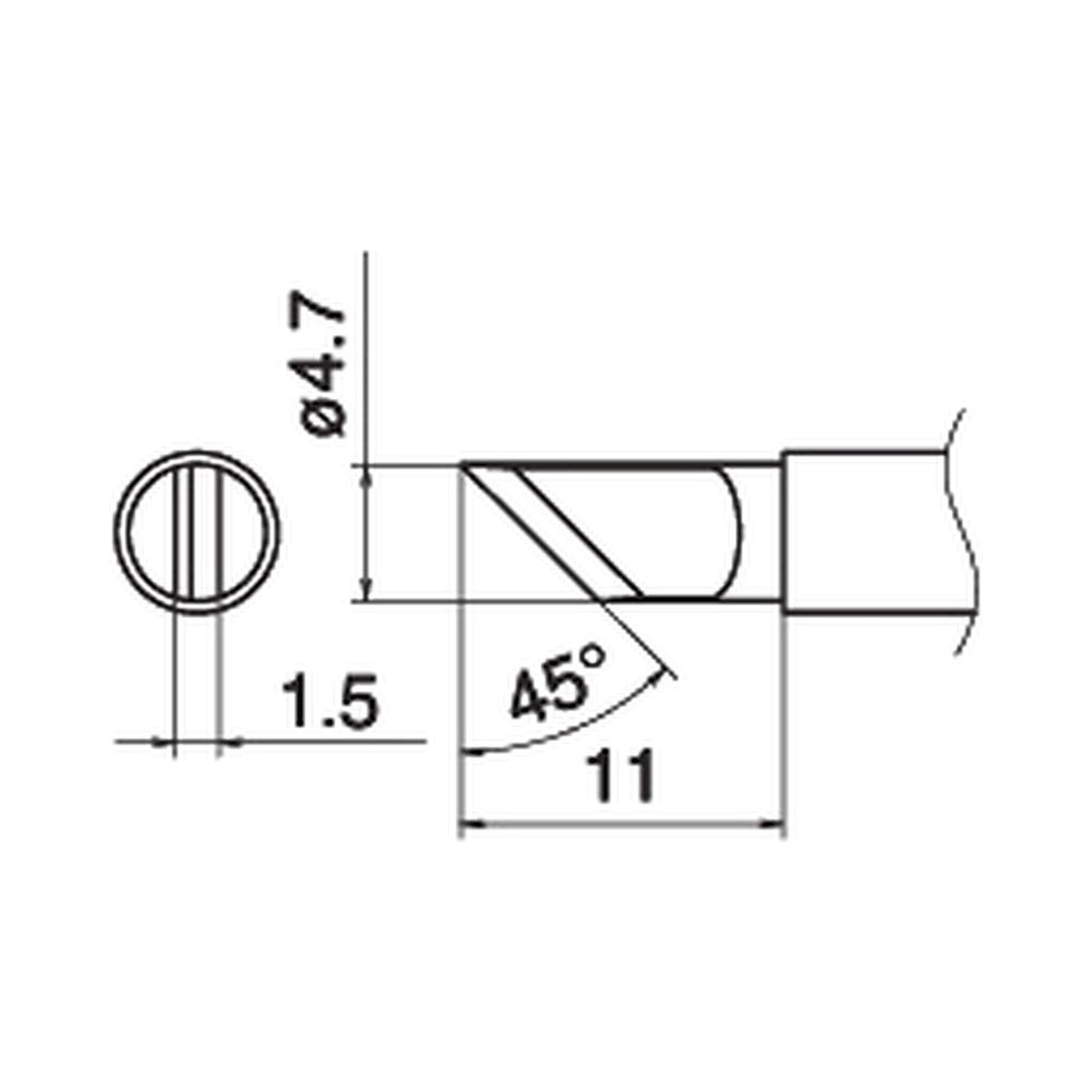 Hakko T15-KL. Soldering tip Shape-KL For drag soldering for left-handed.