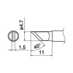 Hakko T15-KL. Soldering tip Shape-KL For drag soldering for left-handed.