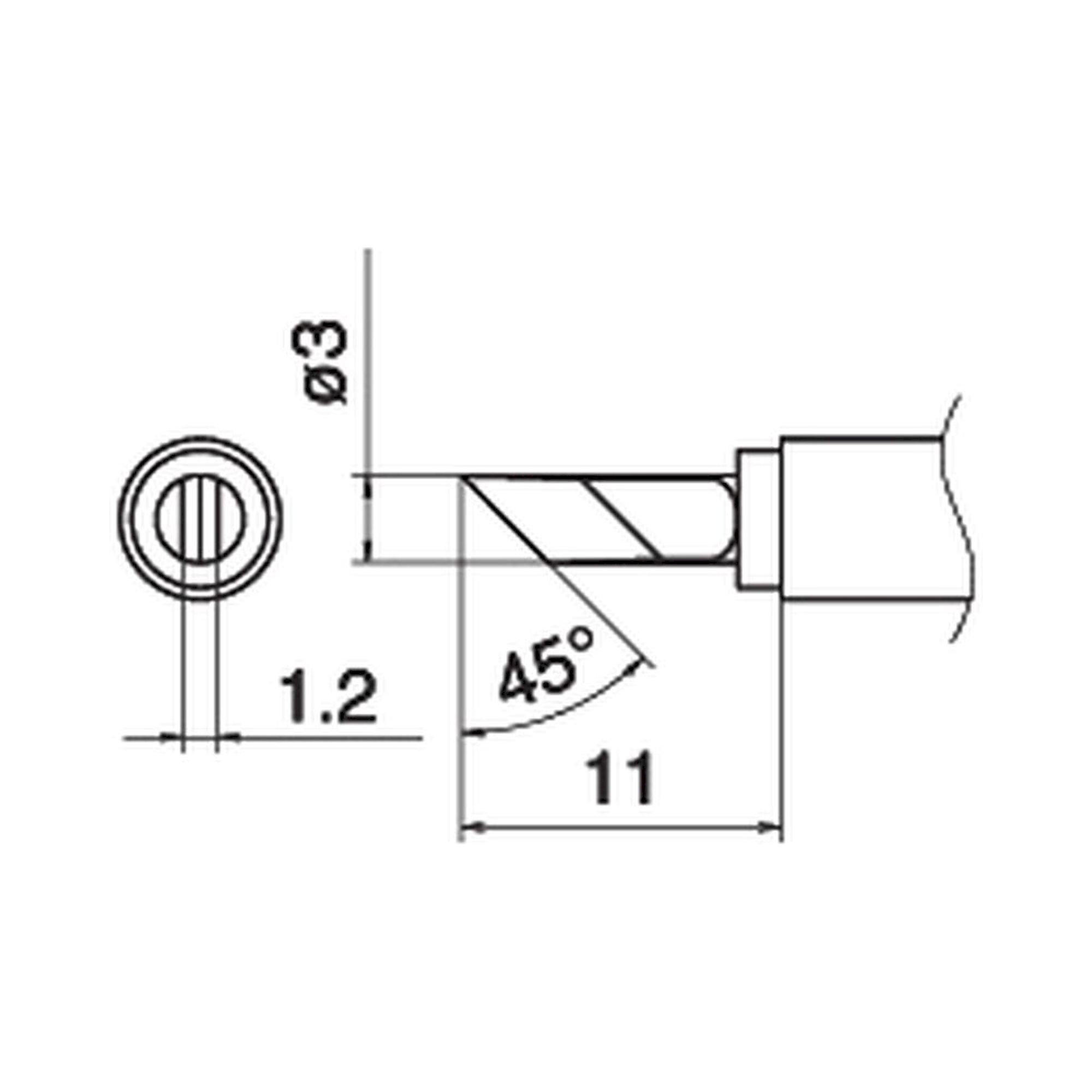 Hakko T15-KU. Soldering tip Shape-KU