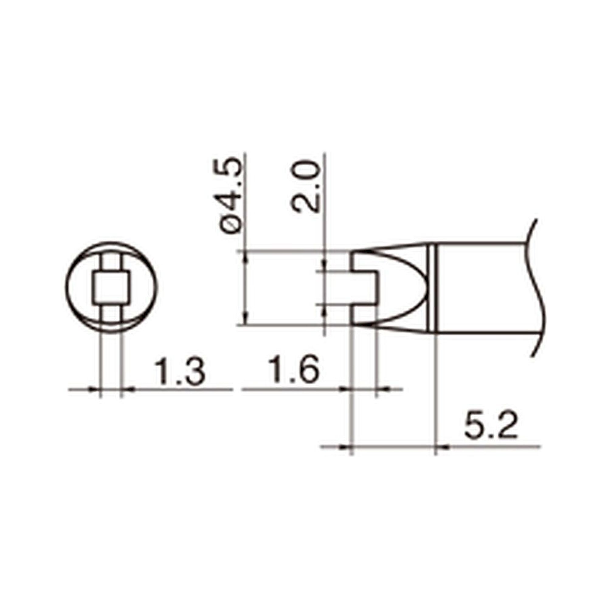 Hakko T15-R20. Soldering tip Shape-2.0R
