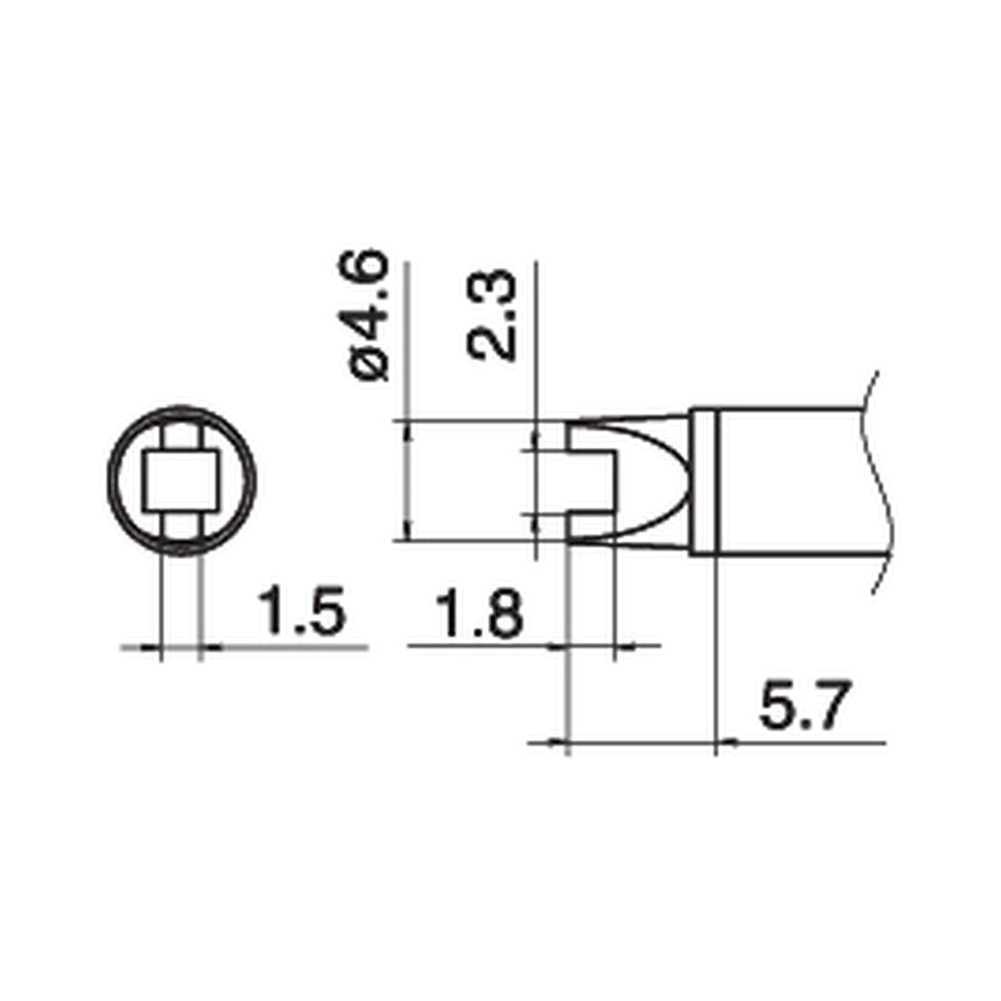 Hakko T15-R23. Soldering tip Shape-2.3R