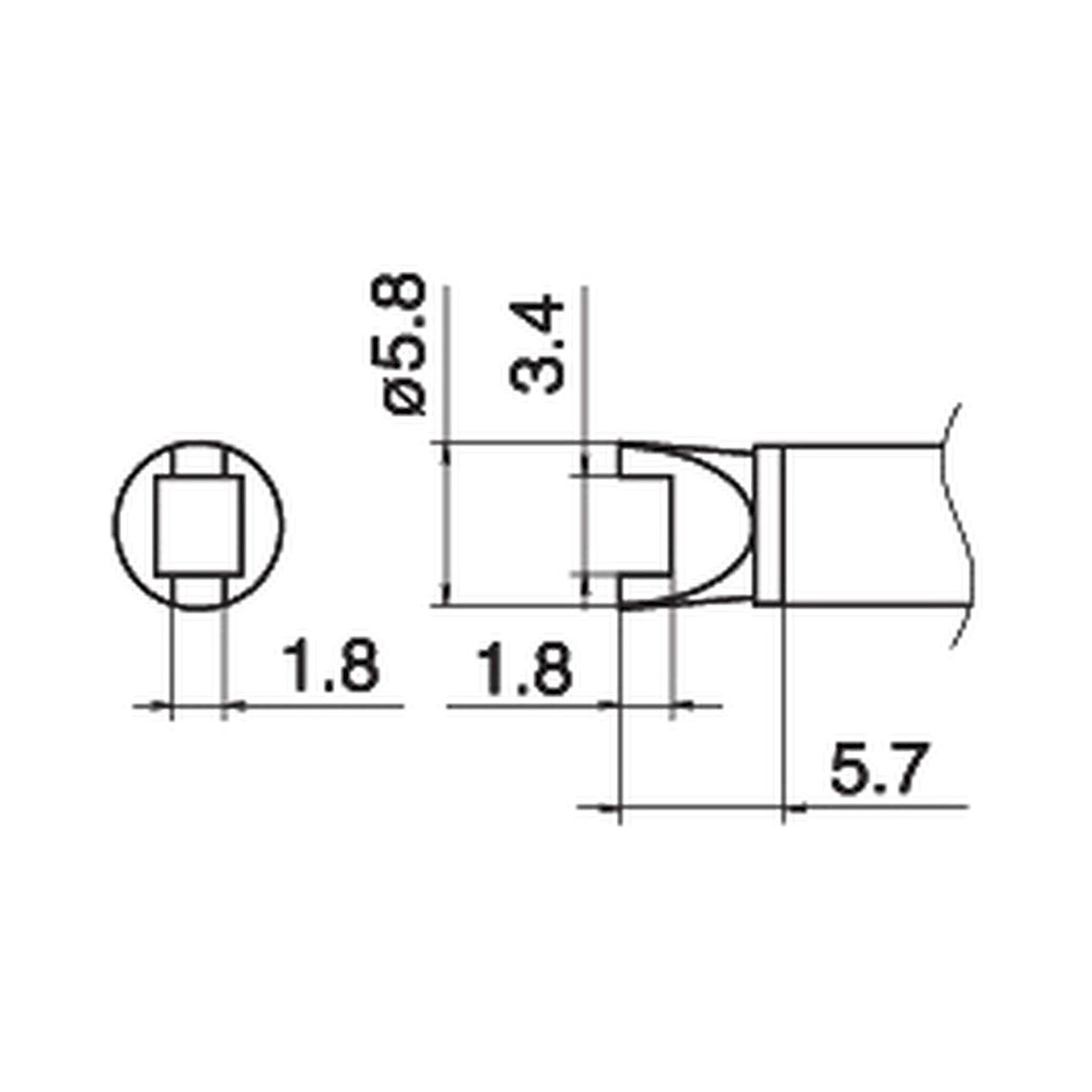 Hakko T15-R34. Soldering tip Shape-3.4R