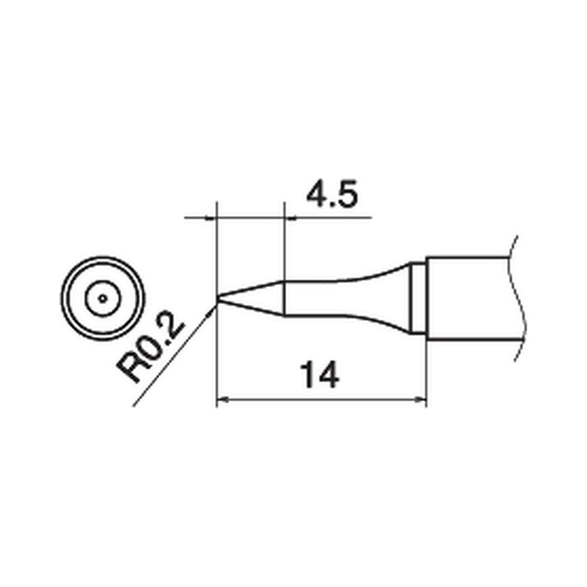 Hakko T15-SB02. Soldering tip Shape-0.2SB