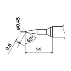 Hakko T15-SBC04. Soldering tip Shape-0.4SBC