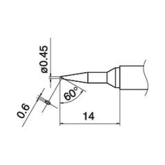 Hakko T15-SBC04. Soldering tip Shape-0.4SBC