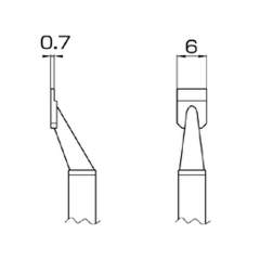 Hakko T16-1005. Soldering tip 6L SMD Type