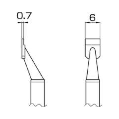 Hakko T16-1005. Soldering tip 6L SMD Type