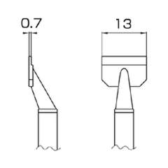 Hakko T16-1008. Soldering tip 13L SMD Type