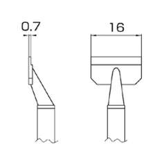 Hakko T16-1009. Soldering tip 16L SMD Type