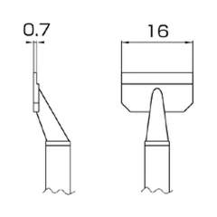 Hakko T16-1009. Soldering tip 16L SMD Type