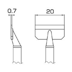 Hakko T16-1010. Soldering tip 20L SMD Type