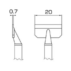 Hakko T16-1010. Soldering tip 20L SMD Type