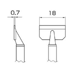 Hakko T16-1012. Soldering tip 18L SMD Type