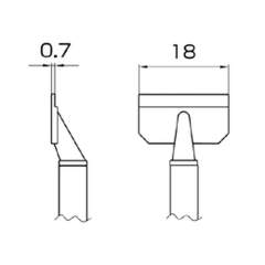 Hakko T16-1012. Soldering tip 18L SMD Type