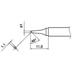 Hakko T17-BCF1. Soldering tip Shape-1BC (tinned cut surface only)