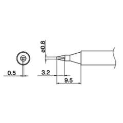 Hakko T17-D08. Soldering tip Shape-0.8D