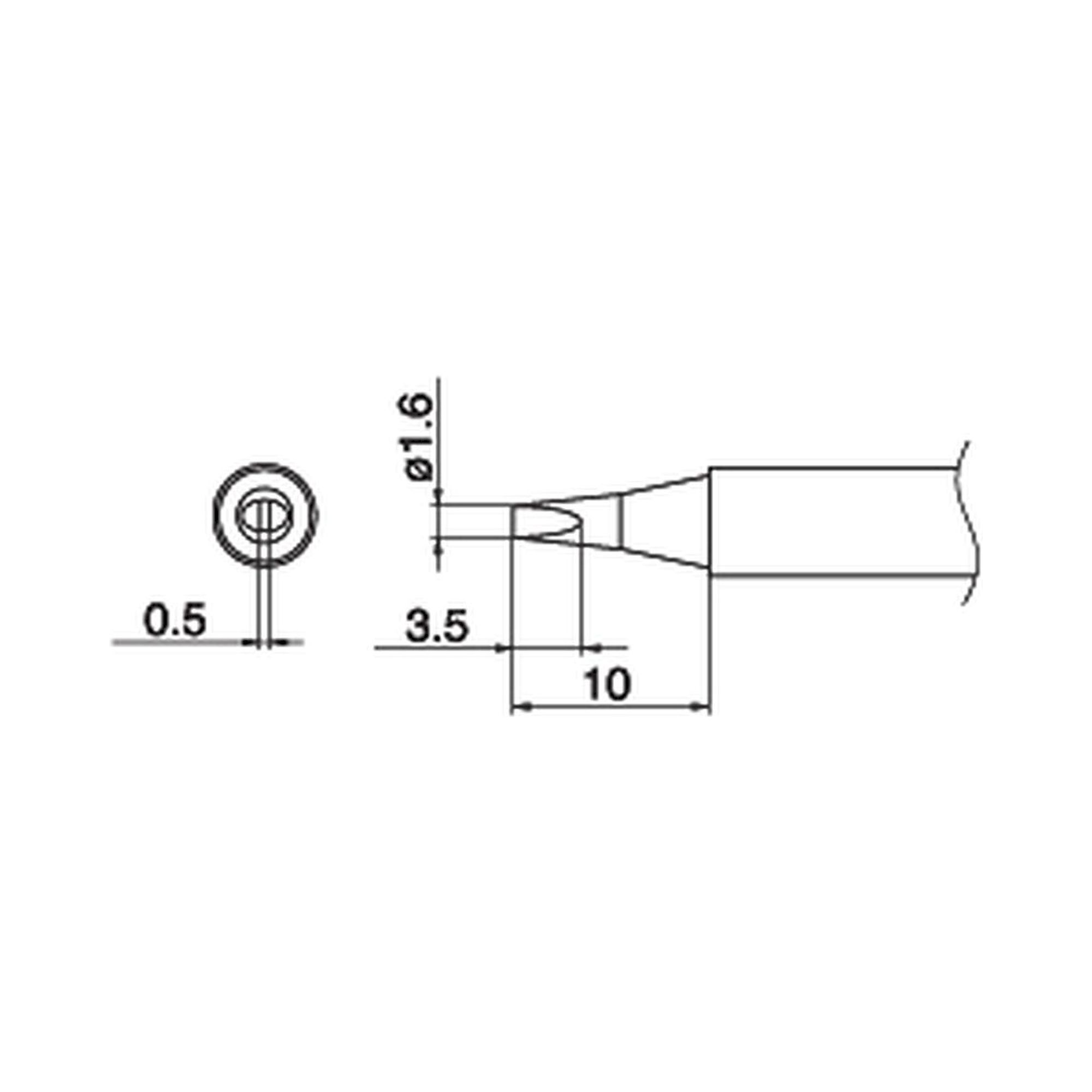 Hakko T17-D16. Soldering tip Shape-1.6D