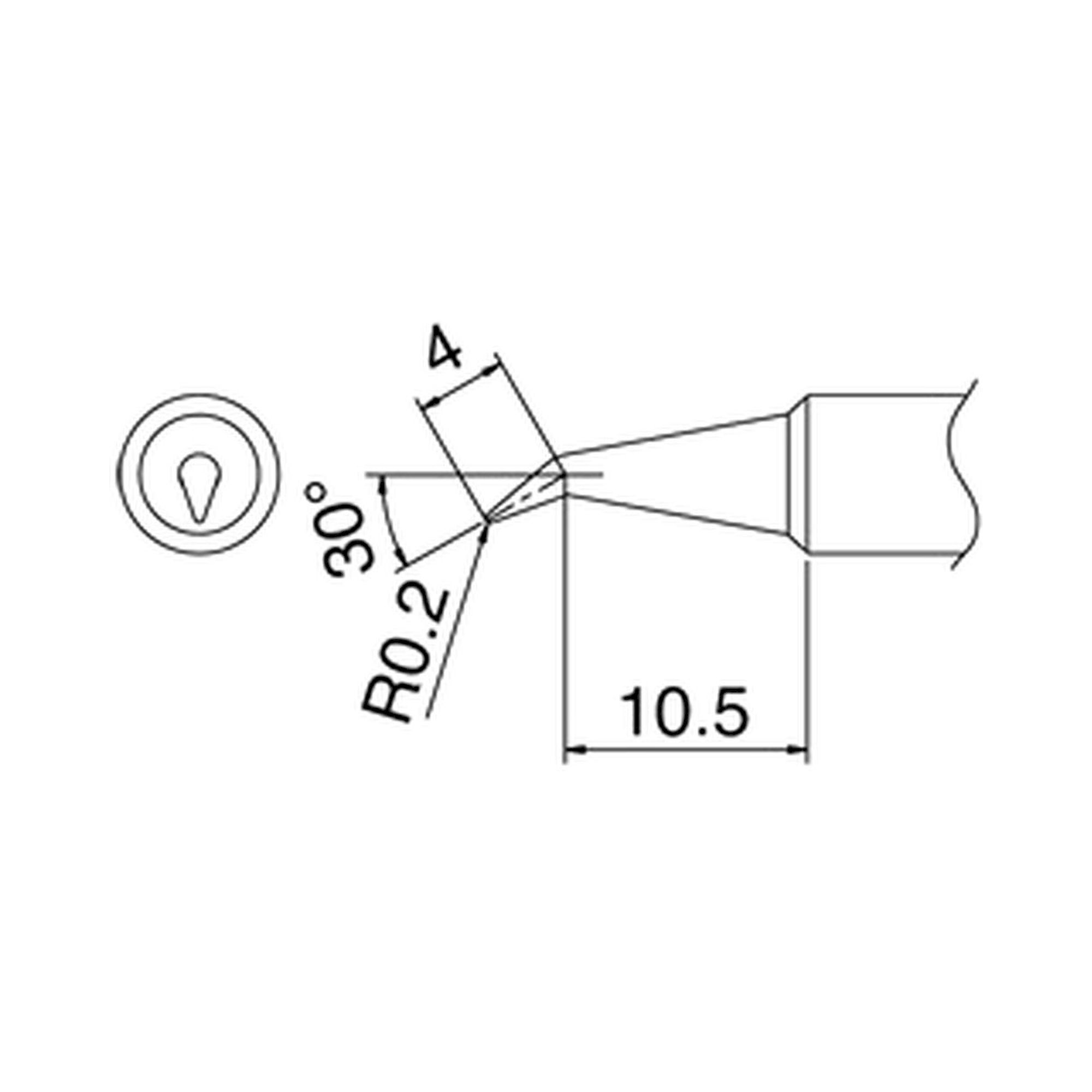 Hakko T18-BR02. Soldering tip Shape-0.2BR