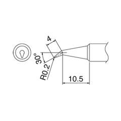 Hakko T18-BR02. Soldering tip Shape-0.2BR