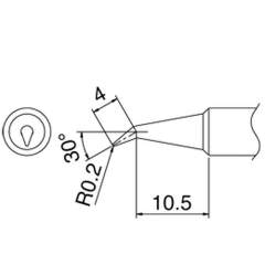 Hakko T18-BR02. Soldering tip Shape-0.2BR