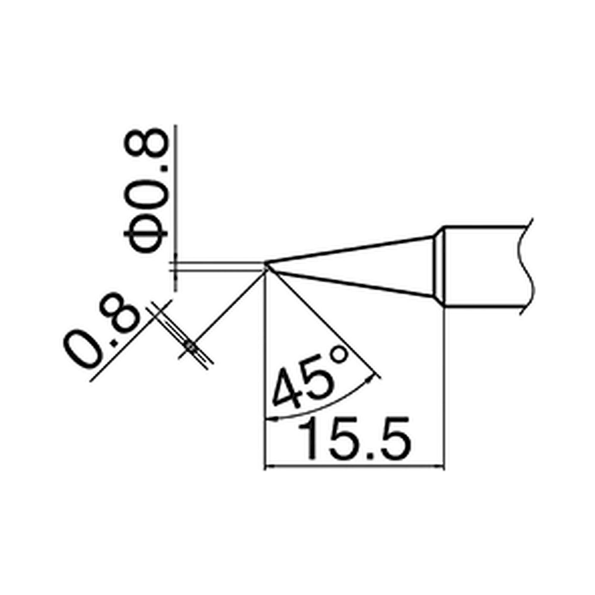 Hakko T18-C08. Soldering tip Shape-0.8C