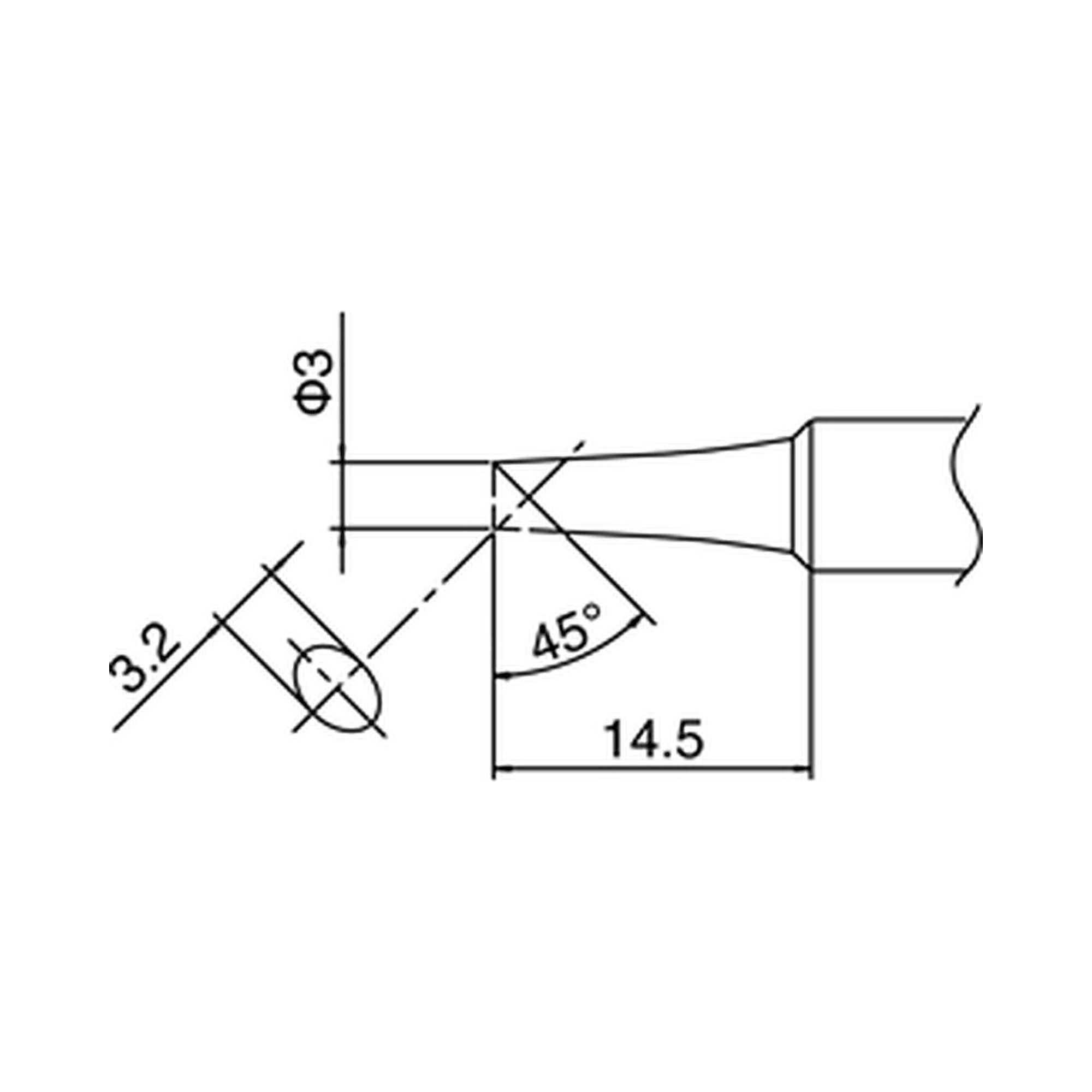Hakko T18-C3. Soldering tip Shape-3C