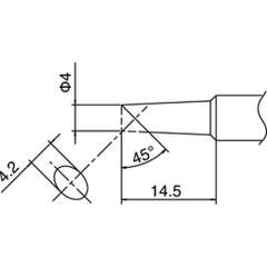 Hakko T18-C4. Soldering tip Shape-4C