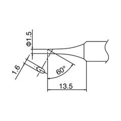 Hakko T18-CF15. Soldering tip Shape-1.5C (tinned cut surface only)