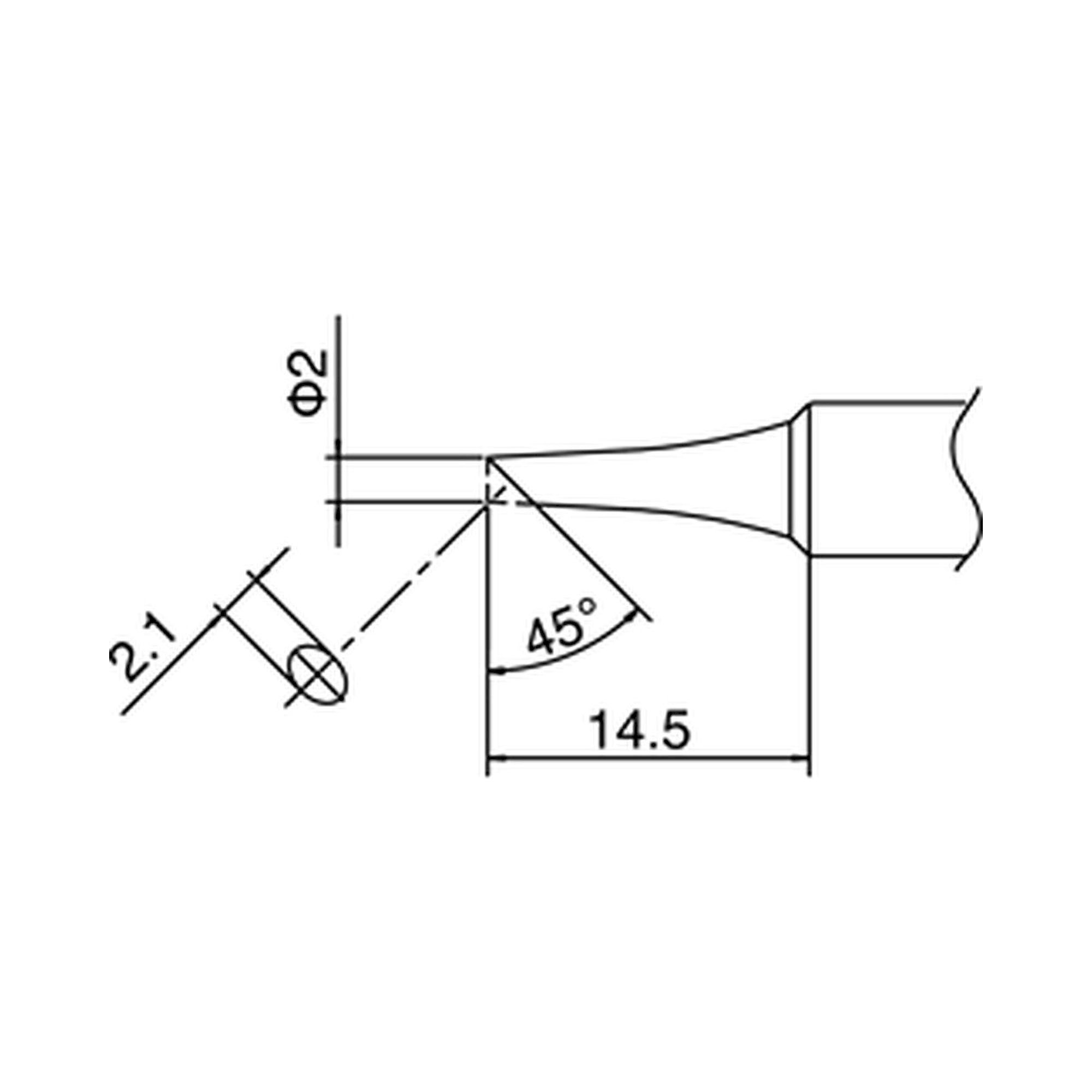Hakko T18-CF2. Soldering tip Shape-2C (tinned cut surface only)
