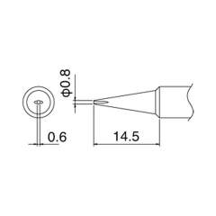 Hakko T18-D08. Soldering tip Shape-0.8D
