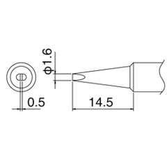 Hakko T18-D16. Soldering tip Shape-1.6D