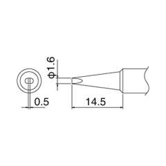 Hakko T18-D16. Soldering tip Shape-1.6D