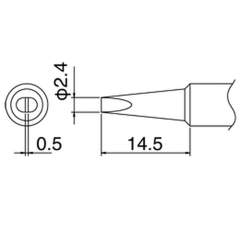 Hakko T18-D24. Soldering tip Shape-2.4D