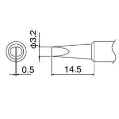 Hakko T18-D32. Soldering tip Shape-3.2D